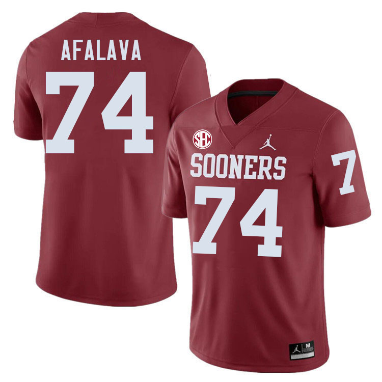 Oklahoma Sooners #74 Darius Afalava College Football Jersey Stitched-Crimson